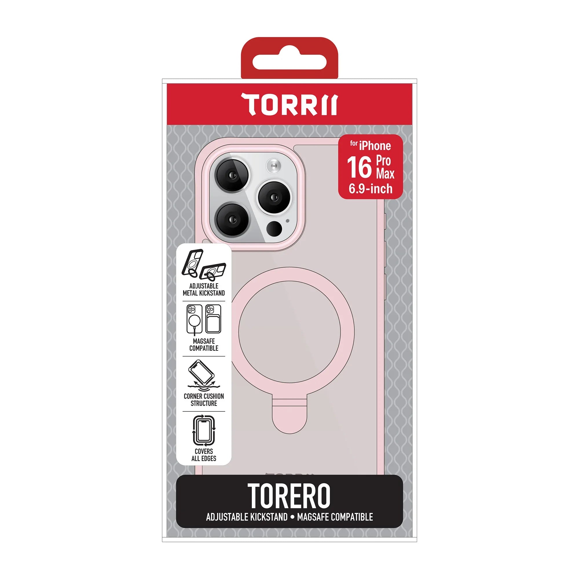 iPhone 16 Pro Max Torrii Torero Stand Magsafe Cover - Pink - Tashqila iPhone 16 Pro Max Torrii Torero Stand Magsafe Cover - Pink - Tashqila